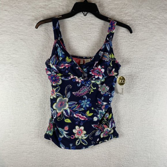 Anne Cole Tankini Swim Top Women's 34D/32DD Multicolor Twist Front Floral 6405‎ - Picture 1 of 8